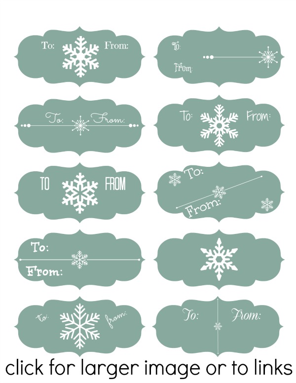 Blue Snowflake Labels