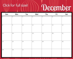 Free Printable Christmas Themed December Calendar Free Printable Christmas Themed December Calendar
