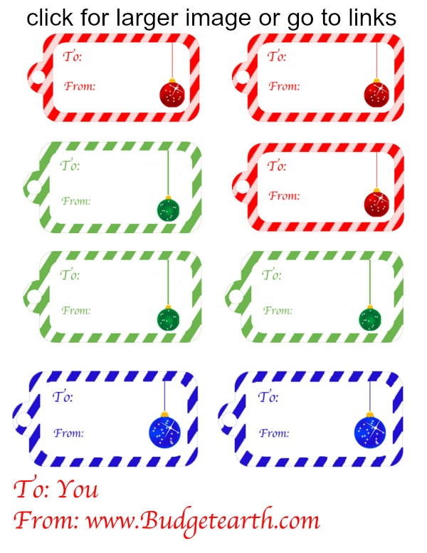 Free Printable Christmas Gift Tags Budget Earth