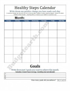 Free Accountability Healthy Steps Calendar Printable Free Accountability Healthy Steps Calendar Printable