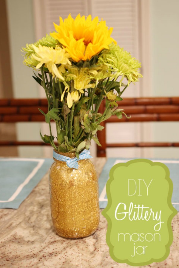 Want to make beautiful, decorative vases for your home on a small budget? Check out our DIY Glittery Mason Jars project here!