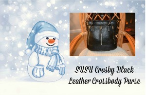 SUSU Crosby Black Leather Crossbody Purse