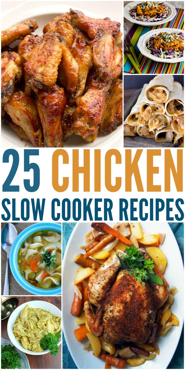 Looking for some delicious dinner ideas for your slow cooker? Check out this yummy list of 25 Chicken Slow Cooker Recipes here! a