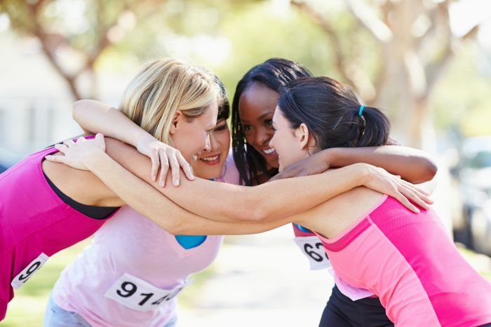 Female Runners Congratulating One Another After Race