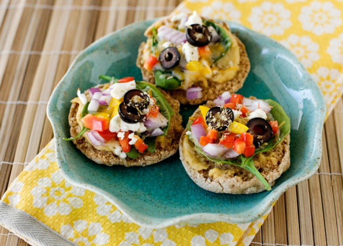 Greek Style English Muffin Pizzas