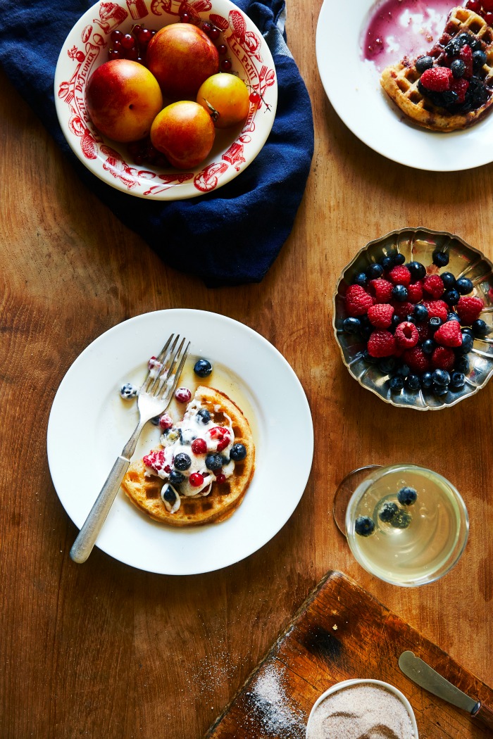 Summer Berry Rosewater Maple Syrup w Coconut Spiced Whip Cream