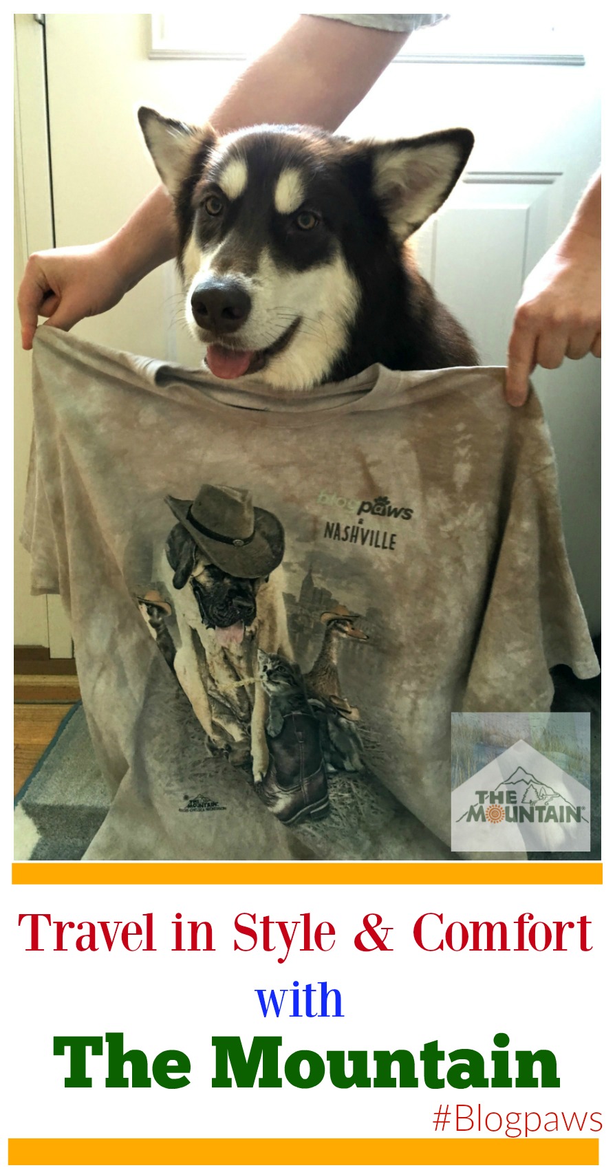 Planning a trip this summer & want to look stylish & be comfortable? See how we are traveling to BlogPaws Phoenix in style with The Mountain t-shirts! #blogpaws