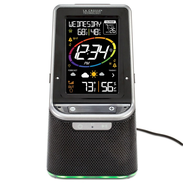 La Crosse Technology Wireless Weather Station with Bluetooth Speaker and Atomic Time and Date