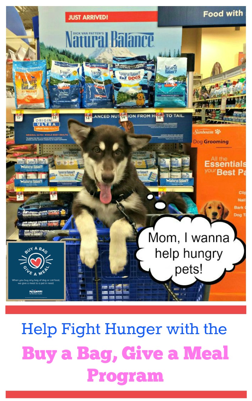 Do you want to help animals in need? Learn how you can help fight hunger with PetSmart's new Buy a Bag, Give a Meal Program here! #fortheloveofpets