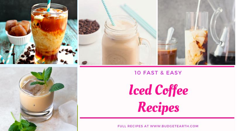 pictures of various iced coffee recipes