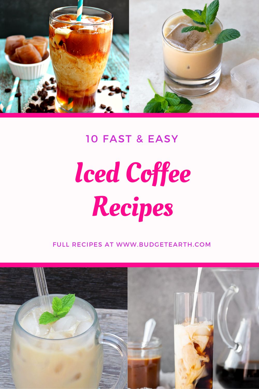 pictures of various iced coffee recipes that are easy to make