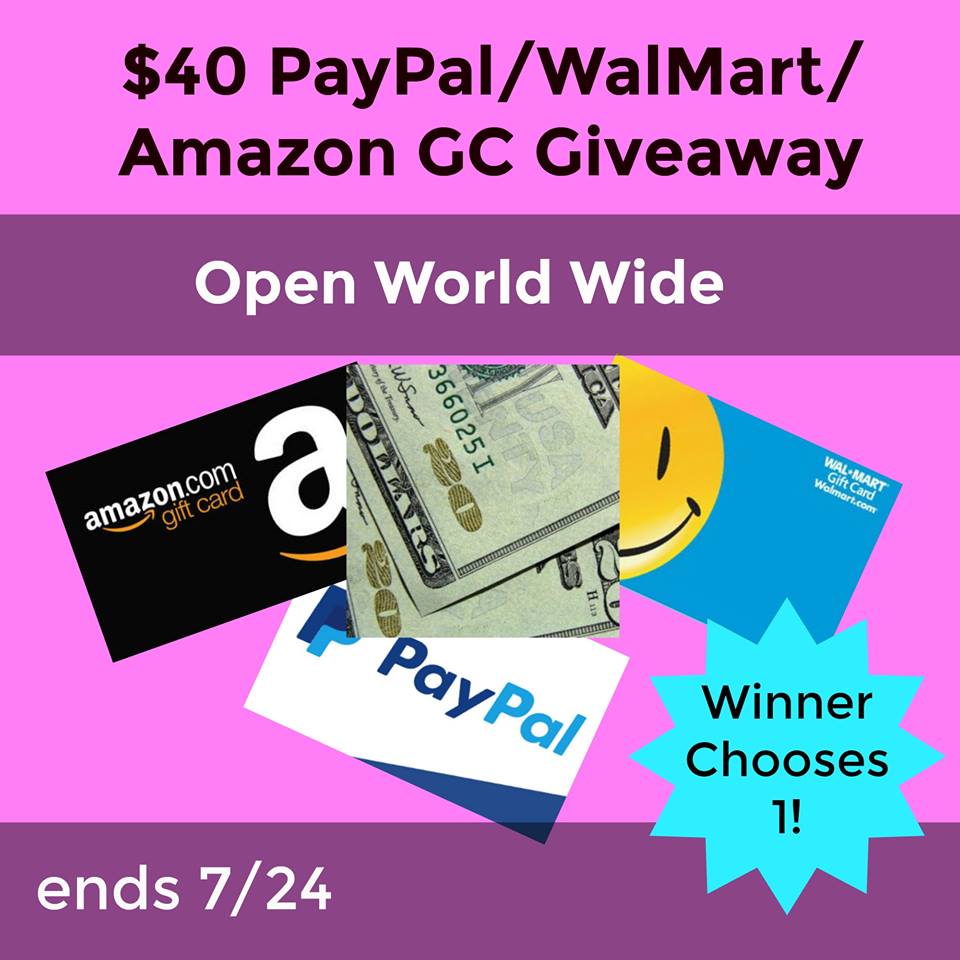 Want to win some extra cash? Enter to win a $40 Paypal, Walmart or Amazon Gift Card here!