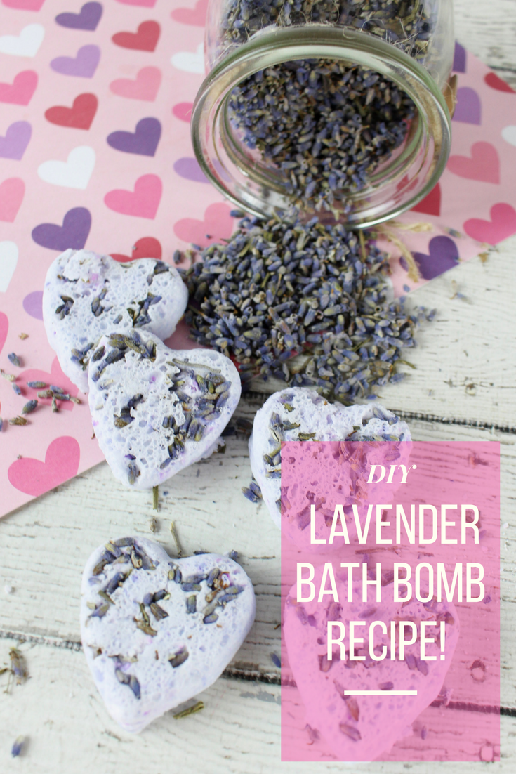 picture of lavender bath bombs with pure dried lavender buds