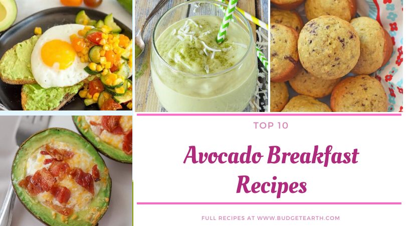 pictures of various breakfast avocado recipes that are easy to make