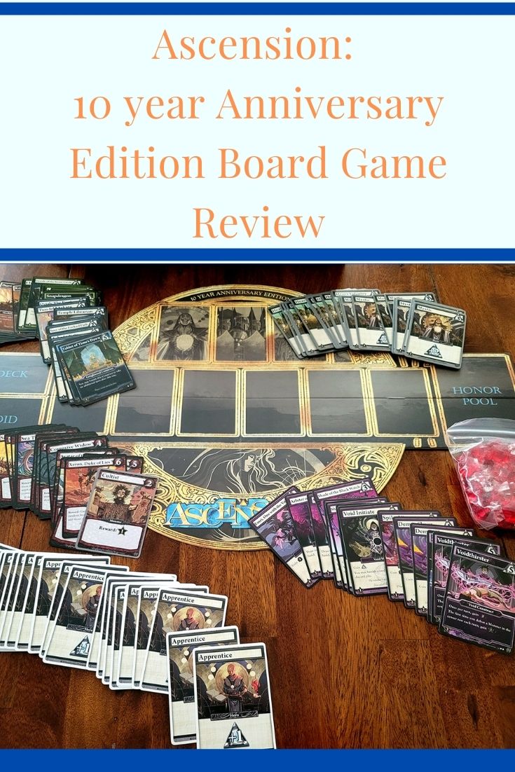  Spread of all the cards and board for Ascension Board Game