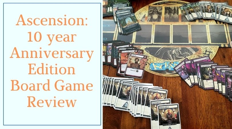 Spread of all the cards and board for Ascension Board Game