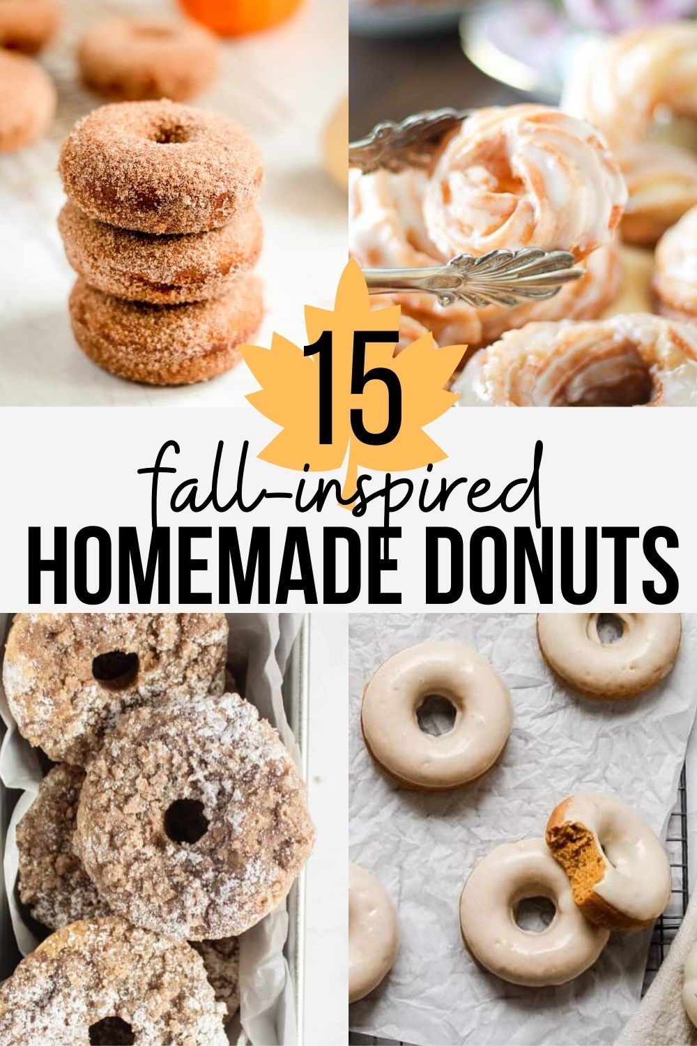 homemade donut recipes featuring pumpkin and other fall themed ingredients