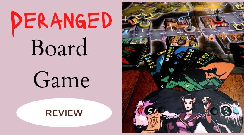 Board Game Deranged being played, including cards and board