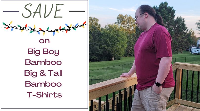 man wearing a big and tall bamboo t-shirt