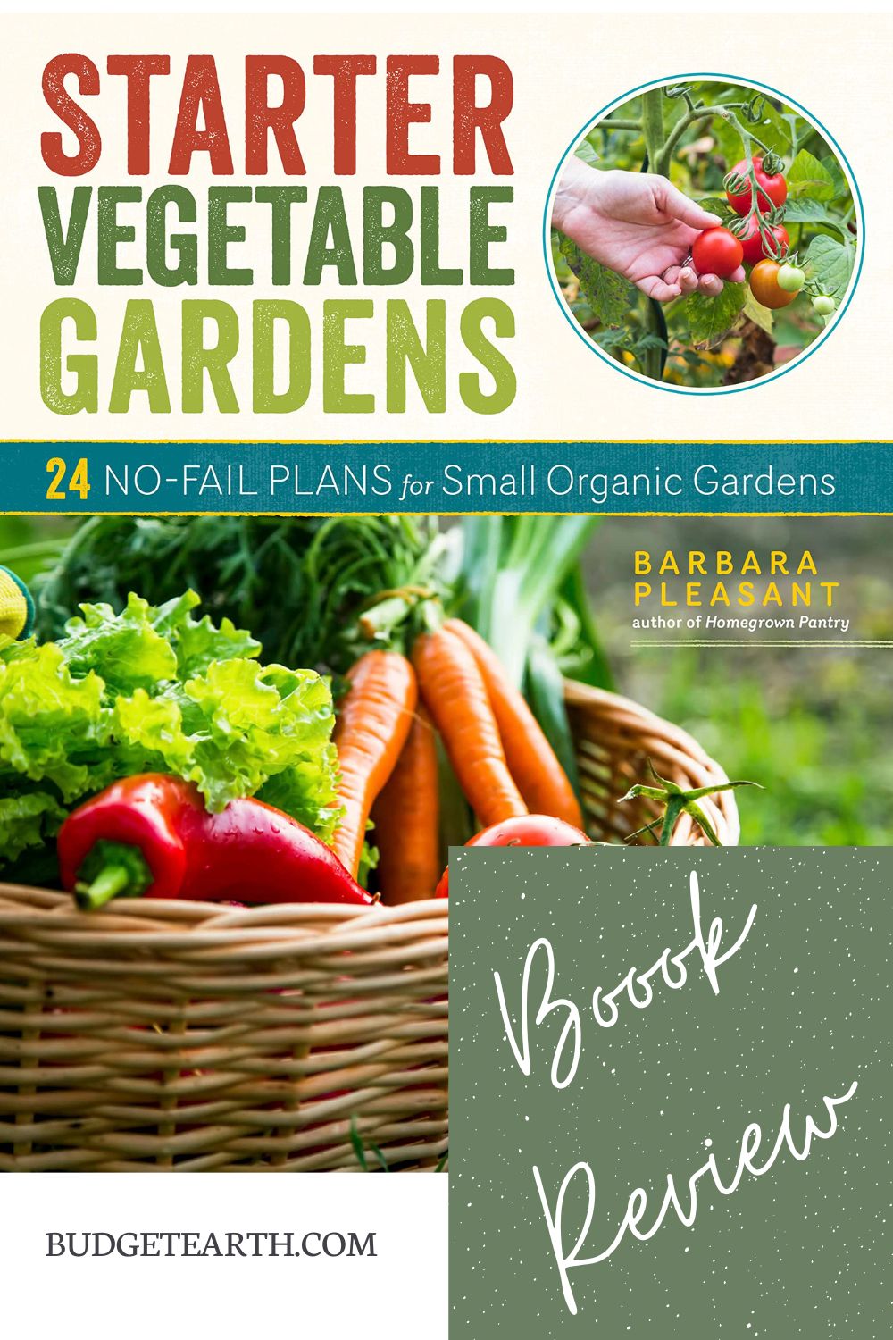 book review image of book cover of starter vegetable gardens
