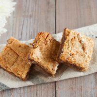 picture of 3 stacked s'more cookie bars