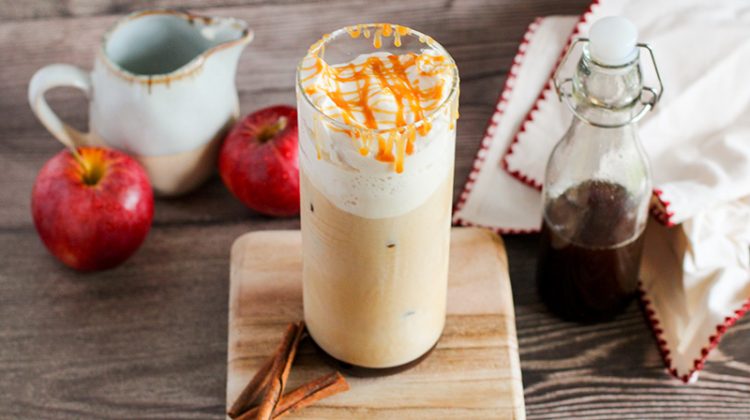 picture of a caramel apple iced latte recipe