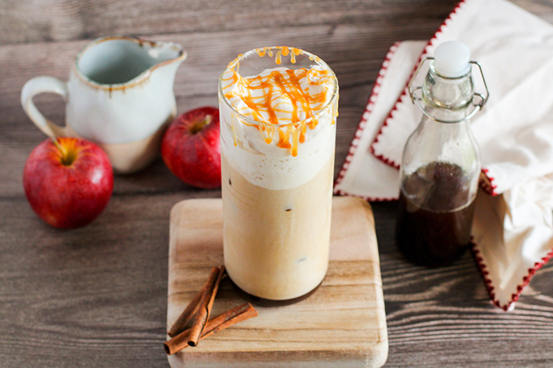 picture of a caramel apple iced latte recipe