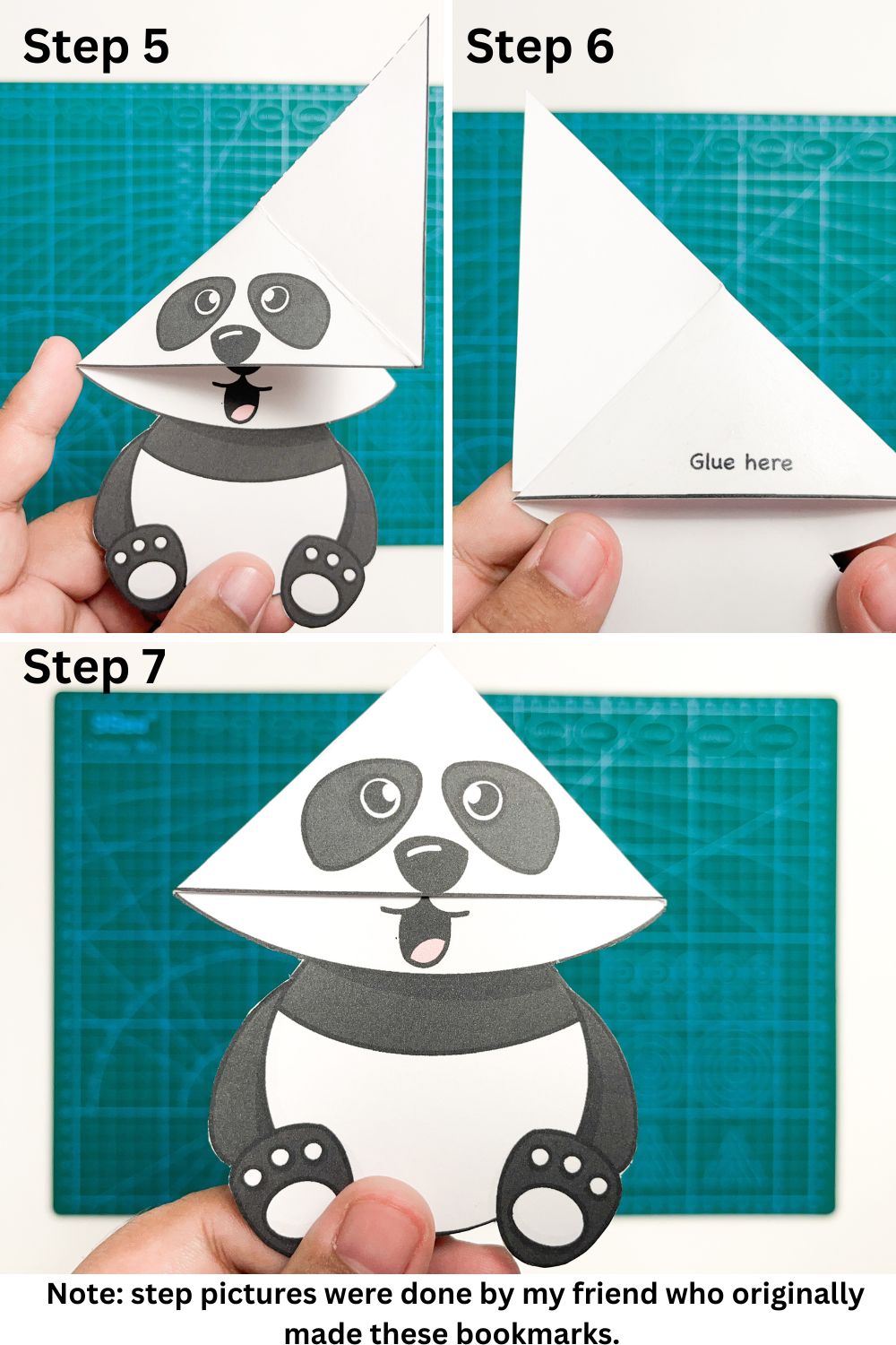 Instruction for making animal bookmarks