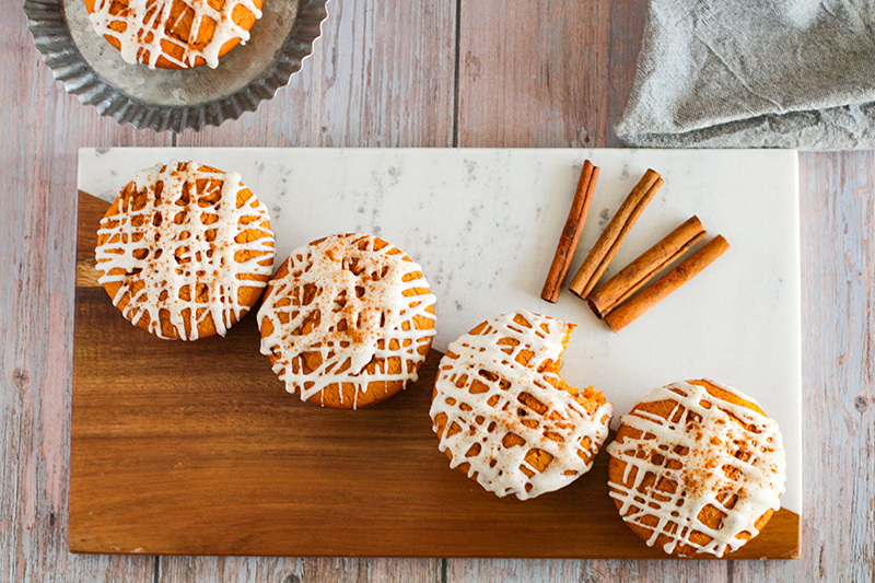 large glazes pumpkin muffins