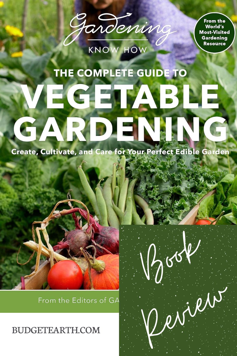 book cover for The Complete Guide to Vegetable Gardening for creating your first vegetable garden