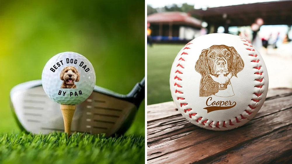 dog golf balls and dog baseballs as part of gifts for dog dads gift guide