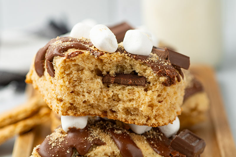 yummy freshly baked s'more scones with chocolate and marshmallows