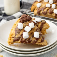 yummy freshly baked s'more scones with chocolate and marshmallows