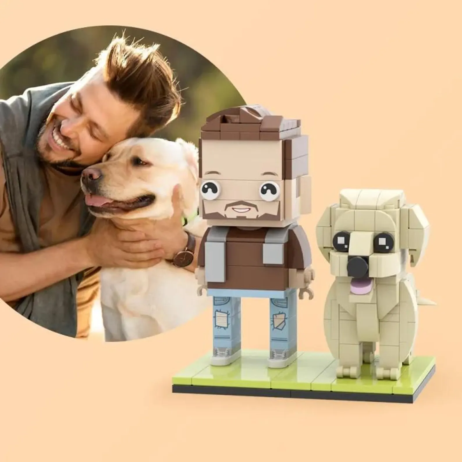 picture of dog dad and dog LEGO set