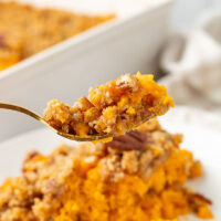 a delicious picture of fresh sweet potato casserole using our Ruth Chris Sweet Potato Casserole Recipe