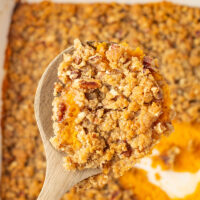 a delicious picture of fresh sweet potato casserole using our Ruth Chris Sweet Potato Casserole Recipe