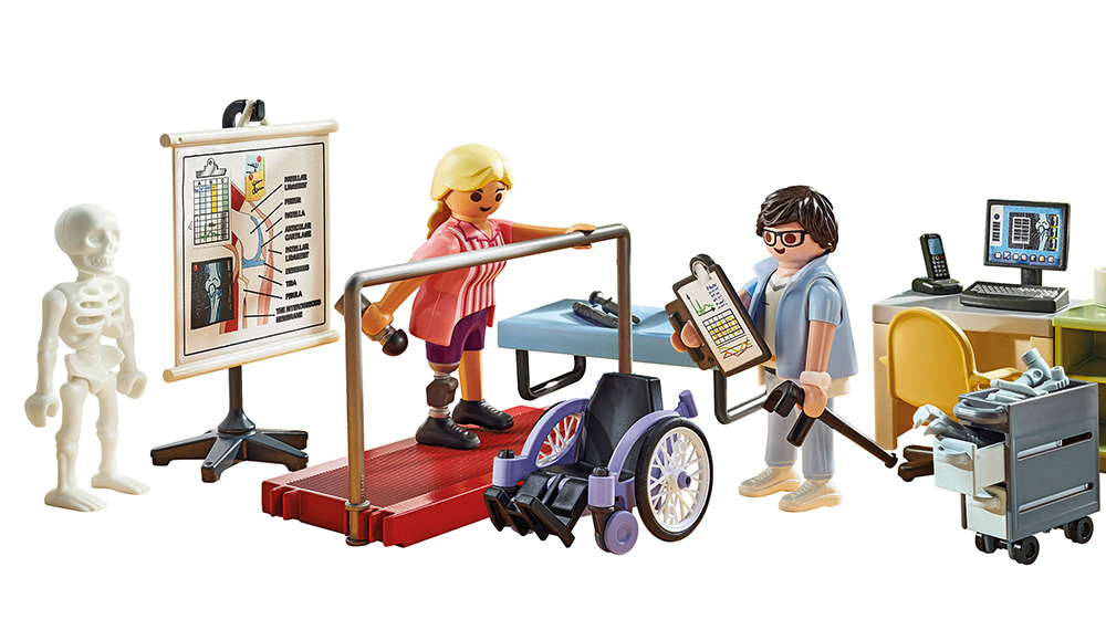 childrens playset where children are roleplaying being a physical therapist