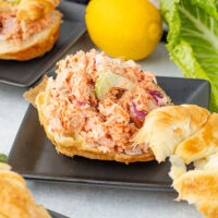 a delicious Air-Fried Salmon Salad sandwhich