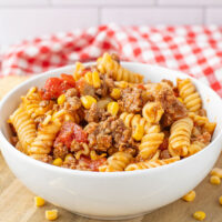 A delicious bowl of Instant Pot Taco Pasta.