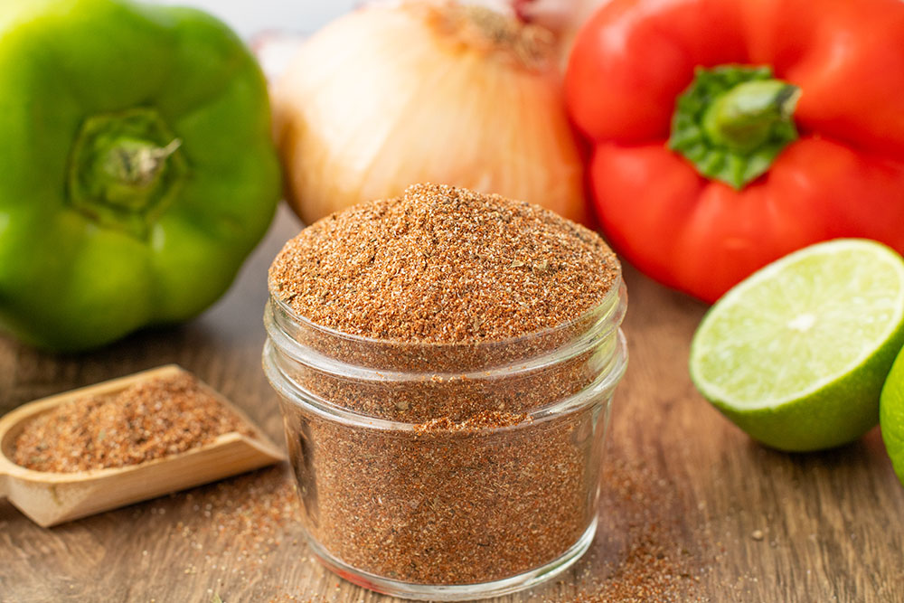 picture of a jar of our homemade chili seasoning recipe